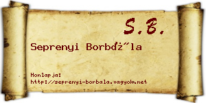 Seprenyi Borbála névjegykártya