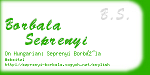 borbala seprenyi business card